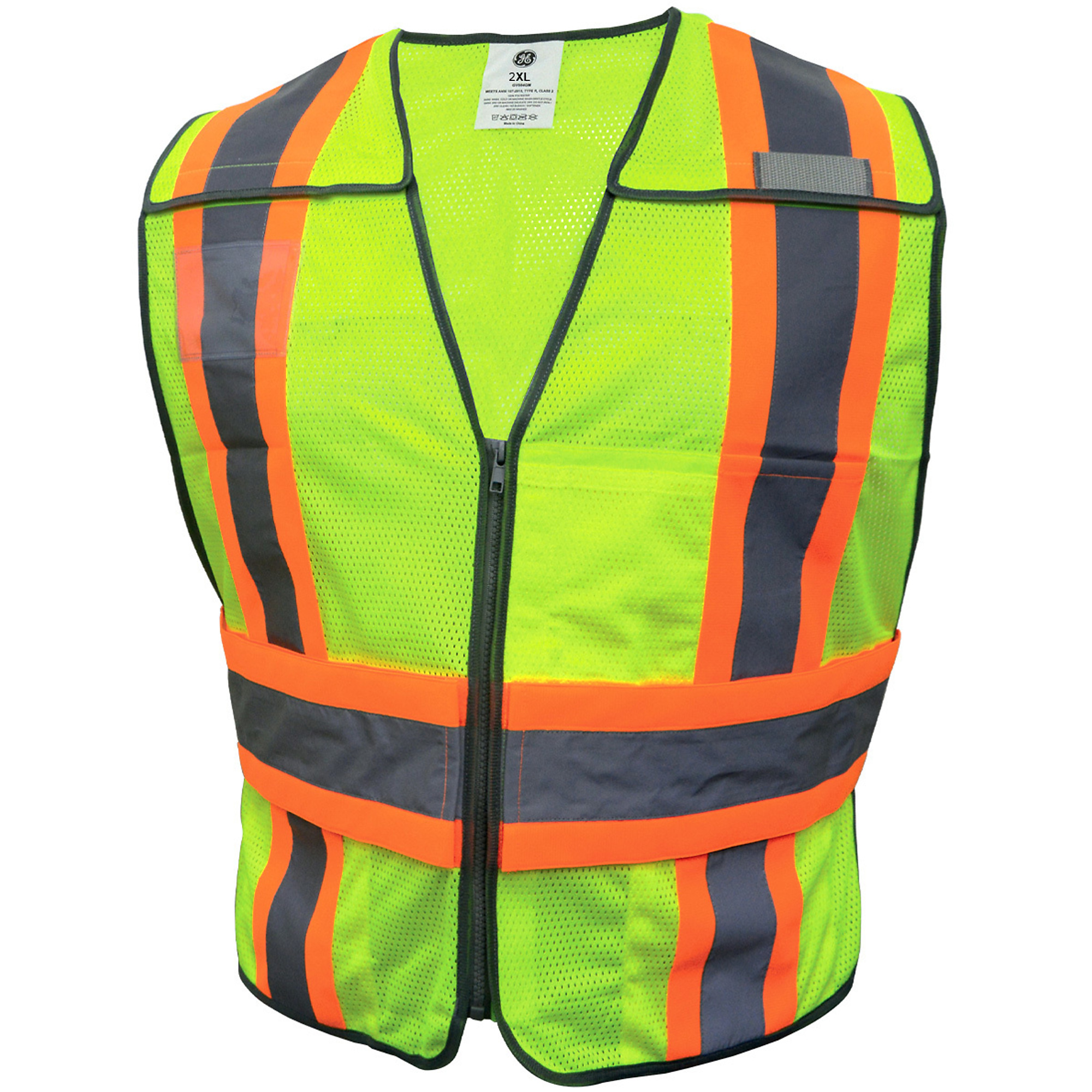 General Electric Green 5 POINT Breakaway Safety Vest, 5 Pockets 2XL